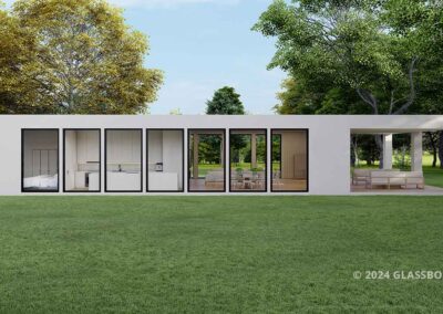 International Modern - Glass Boxes Home - Exterior Rendering