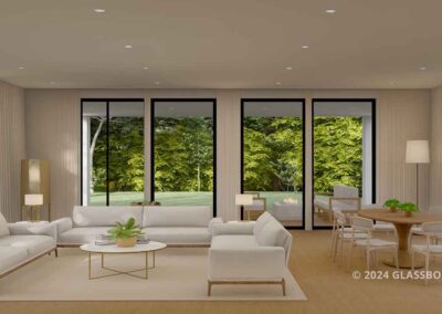 International Modern - Glass Boxes Home - Interior Rendering